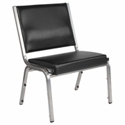 TOUGH ENOUGH SERIES 1000 LB. RATED BLACK ANTIMICROBIAL VINYL BARIATRIC MEDICAL RECEPTION CHAIR: <font color=green>FREE SHIPPING!</font>