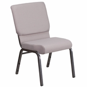 TOUGH ENOUGH SERIES 18.5''W STACKING CHURCH CHAIR IN GRAY DOT FABRIC - SILVER VEIN FRAME: <font color=green>FREE SHIPPING!</font>
