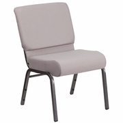 TOUGH ENOUGH SERIES 21''W CHURCH CHAIR IN GRAY DOT FABRIC - SILVER VEIN FRAME: <font color=green>FREE SHIPPING!</font>