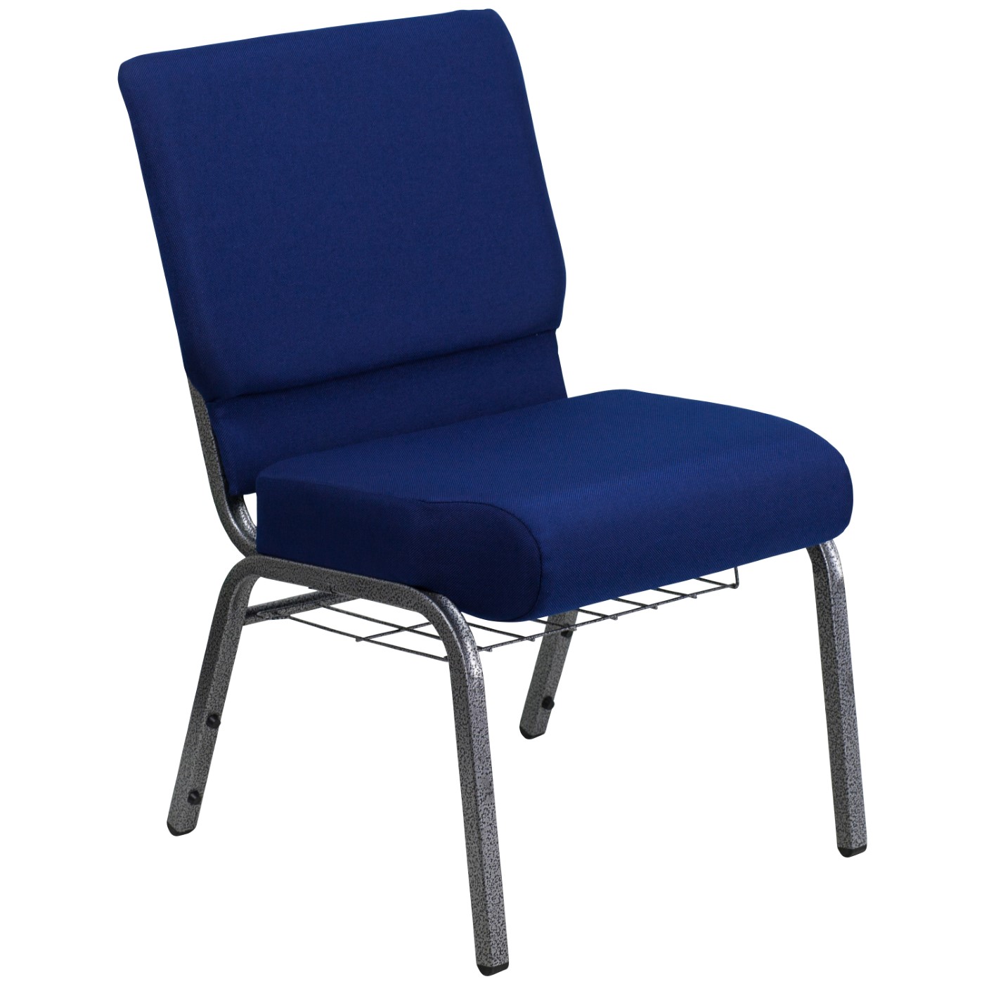 TOUGH ENOUGH SERIES 21''W CHURCH CHAIR IN NAVY BLUE FABRIC WITH CUP BOOK RACK - SILVER VEIN FRAME: <font color=green>FREE SHIPPING!</font> TOUGH ENOUGH SERIES 21''W CHURCH CHAIR IN NAVY BLUE FABRIC WITH CUP BOOK RACK - SILVER VEIN FRAME: <font color=green>FREE SHIPPING!</font>