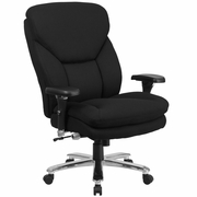 TOUGH ENOUGH SERIES 24/7 INTENSIVE USE BIG & TALL 400 LB. RATED BLACK FABRIC EXECUTIVE ERGONOMIC OFFICE CHAIR WITH LUMBAR KNOB: <font color=green>FREE SHIPPING!</font>