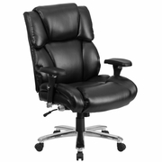 TOUGH ENOUGH SERIES 24/7 INTENSIVE USE BIG & TALL 400 LB. RATED BLACK LEATHERSOFT EXECUTIVE LUMBAR ERGONOMIC OFFICE CHAIR: <font color=green>FREE SHIPPING!</font>