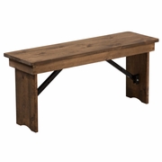 TOUGH ENOUGH SERIES 40'' X 12'' ANTIQUE RUSTIC SOLID PINE FOLDING FARM BENCH: <font color=green>FREE SHIPPING!</font>