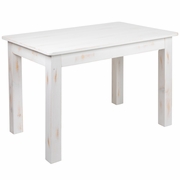 TOUGH ENOUGH SERIES 46" X 30" RECTANGULAR ANTIQUE RUSTIC WHITE SOLID PINE FARM DINING TABLE: <font color=green>FREE SHIPPING!</font>