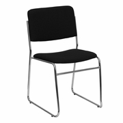 TOUGH ENOUGH SERIES 500 LB. CAPACITY BLACK FABRIC HIGH DENSITY STACKING CHAIR WITH CHROME SLED BASE <font color=green>FREE SHIPPING!</font>