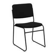TOUGH ENOUGH SERIES 500 LB. CAPACITY HIGH DENSITY BLACK FABRIC STACKING CHAIR WITH SLED BASE <font color=green>FREE SHIPPING!</font>