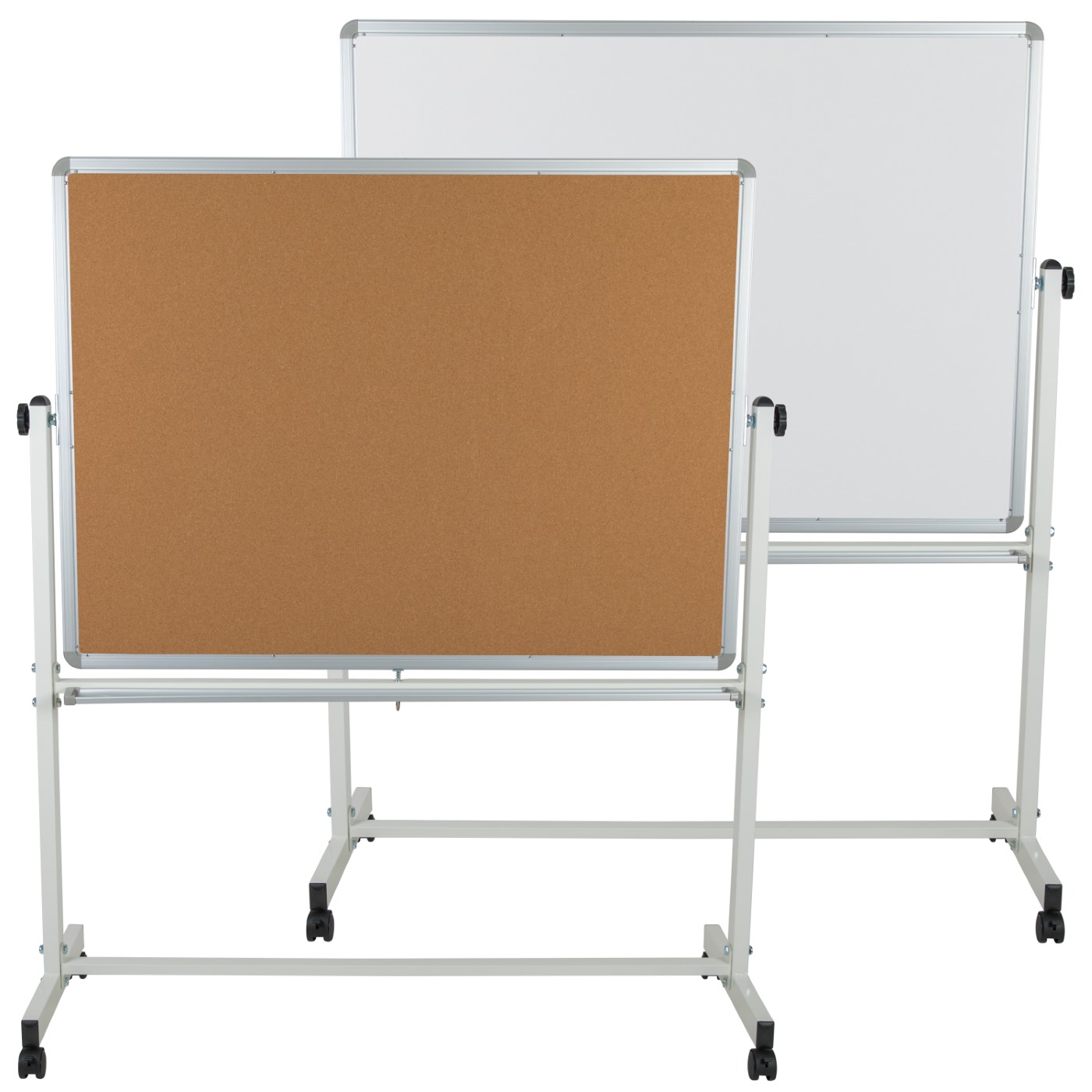 TOUGH ENOUGH SERIES 53"W X 62.5"H REVERSIBLE MOBILE CORK BULLETIN BOARD AND WHITE BOARD WITH PEN TRAY <font color=green>FREE SHIPPING!</font> TOUGH ENOUGH SERIES 53"W X 62.5"H REVERSIBLE MOBILE CORK BULLETIN BOARD AND WHITE BOARD WITH PEN TRAY <font color=green>FREE SHIPPING!</font>