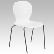 TOUGH ENOUGH SERIES 551 LB. CAPACITY WHITE STACK CHAIR <font color=green>FREE SHIPPING!</font>