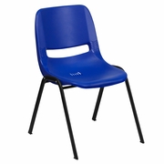 TOUGH ENOUGH SERIES 880 LB. CAPACITY BLUE ERGONOMIC SHELL STACK CHAIR WITH BLACK FRAME: <font color=green>FREE SHIPPING!</font>