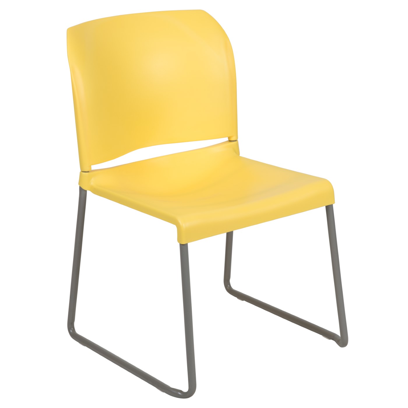 TOUGH ENOUGH SERIES 880 LB. CAPACITY YELLOW FULL BACK CONTOURED STACK CHAIR WITH GRAY POWDER COATED SLED BASE: <font color=green>FREE SHIPPING!</font> TOUGH ENOUGH SERIES 880 LB. CAPACITY YELLOW FULL BACK CONTOURED STACK CHAIR WITH GRAY POWDER COATED SLED BASE: <font color=green>FREE SHIPPING!</font>