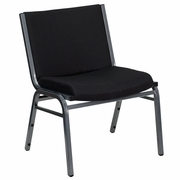 TOUGH ENOUGH SERIES BIG & TALL 1000 LB. RATED BLACK FABRIC STACK CHAIR: <font color=green>FREE SHIPPING!</font>