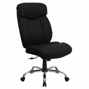 TOUGH ENOUGH SERIES BIG & TALL 400 LB. RATED BLACK FABRIC EXECUTIVE ERGONOMIC OFFICE CHAIR AND CHROME BASE <font color=green>FREE SHIPPING!</font>