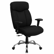 TOUGH ENOUGH SERIES BIG & TALL 400 LB. RATED BLACK FABRIC EXECUTIVE ERGONOMIC OFFICE CHAIR WITH FULL HEADREST AND ARMS <font color=green>FREE SHIPPING!</font>