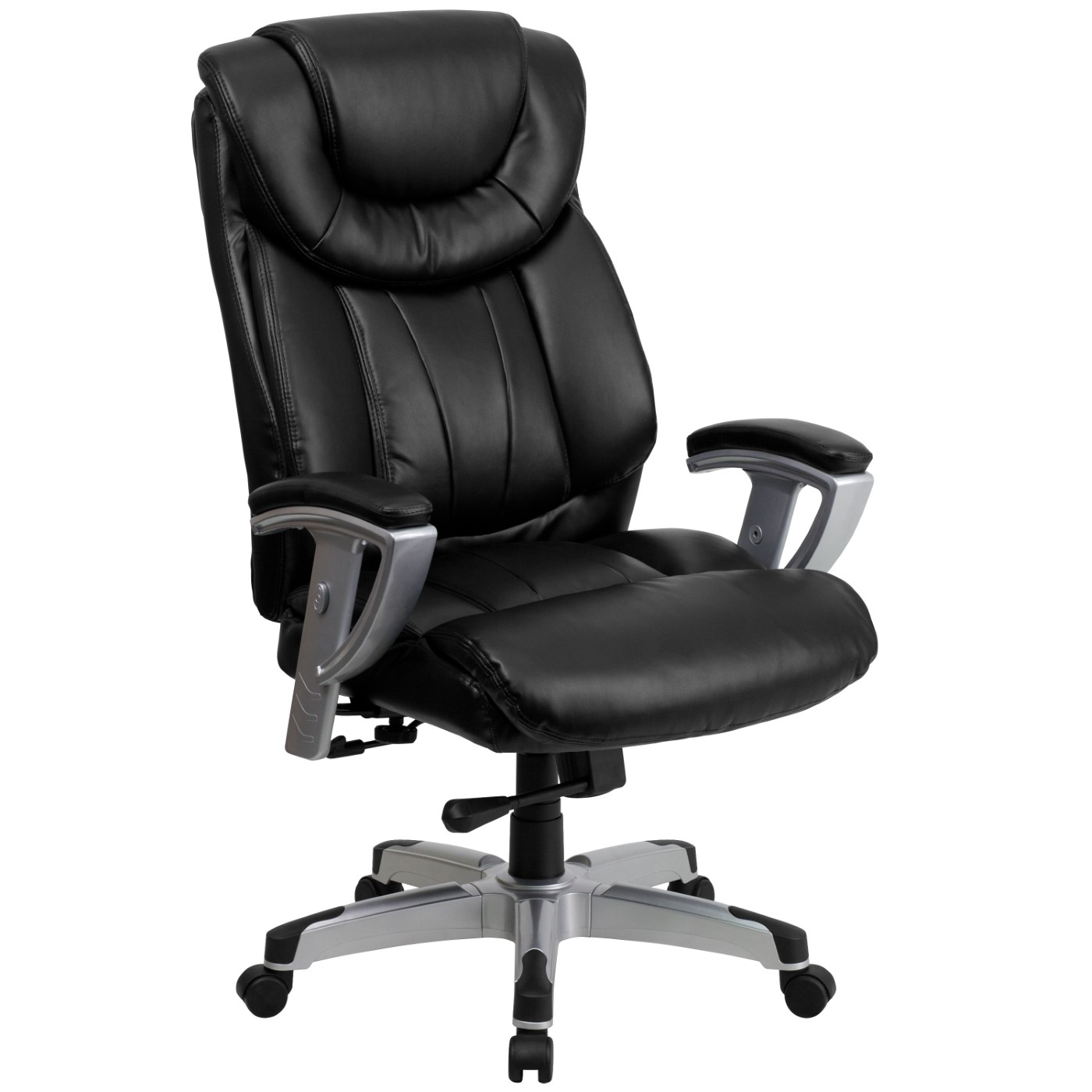 TOUGH ENOUGH SERIES BIG & TALL 400 LB. RATED BLACK LEATHERSOFT EXECUTIVE ERGONOMIC OFFICE CHAIR WITH SILVER ADJUSTABLE ARMS: <font color=green>FREE SHIPPING!</font> TOUGH ENOUGH SERIES BIG & TALL 400 LB. RATED BLACK LEATHERSOFT EXECUTIVE ERGONOMIC OFFICE CHAIR WITH SILVER ADJUSTABLE ARMS: <font color=green>FREE SHIPPING!</font>