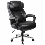 TOUGH ENOUGH SERIES BIG & TALL 500 LB. RATED BLACK LEATHERSOFT EXECUTIVE SWIVEL ERGONOMIC OFFICE CHAIR WITH ADJUSTABLE HEADREST: <font color=green>FREE SHIPPING!</font>