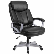 TOUGH ENOUGH SERIES BIG & TALL 500 LB. RATED BLACK LEATHERSOFT EXECUTIVE SWIVEL ERGONOMIC OFFICE CHAIR WITH ARMS <font color=green>FREE SHIPPING!</font>