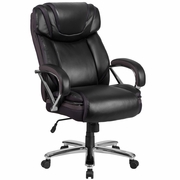 TOUGH ENOUGH SERIES BIG & TALL 500 LB. RATED BLACK LEATHERSOFT EXECUTIVE SWIVEL ERGONOMIC OFFICE CHAIR WITH EXTRA WIDE SEAT: <font color=green>FREE SHIPPING!</font>