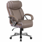 TOUGH ENOUGH SERIES BIG & TALL 500 LB. RATED TAUPE LEATHERSOFT EXECUTIVE SWIVEL ERGONOMIC OFFICE CHAIR WITH EXTRA WIDE SEAT: <font color=green>FREE SHIPPING!</font>