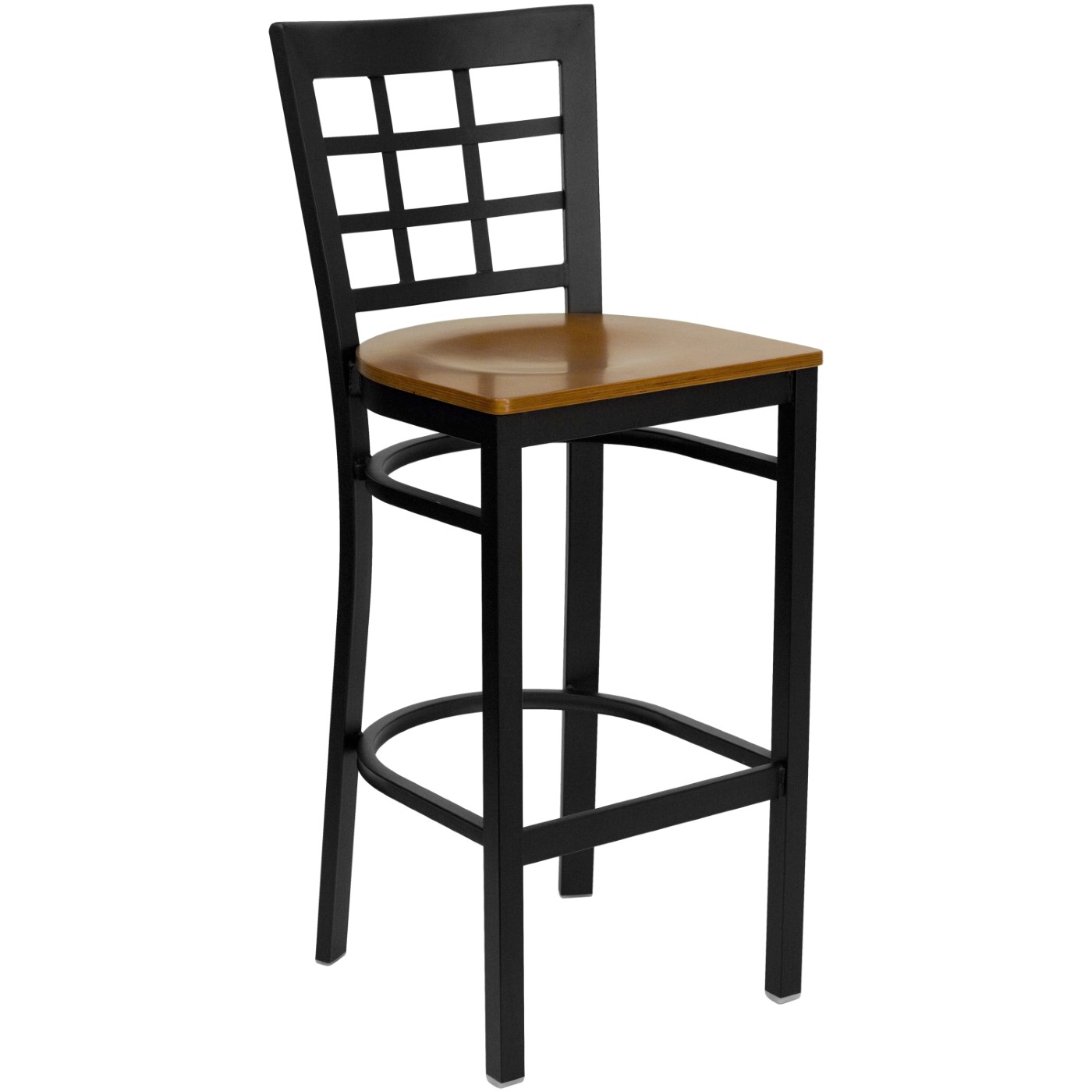 TOUGH ENOUGH SERIES BLACK WINDOW BACK METAL RESTAURANT BARSTOOL - CHERRY WOOD SEAT <font color=green>FREE SHIPPING!</font> TOUGH ENOUGH SERIES BLACK WINDOW BACK METAL RESTAURANT BARSTOOL - CHERRY WOOD SEAT <font color=green>FREE SHIPPING!</font>