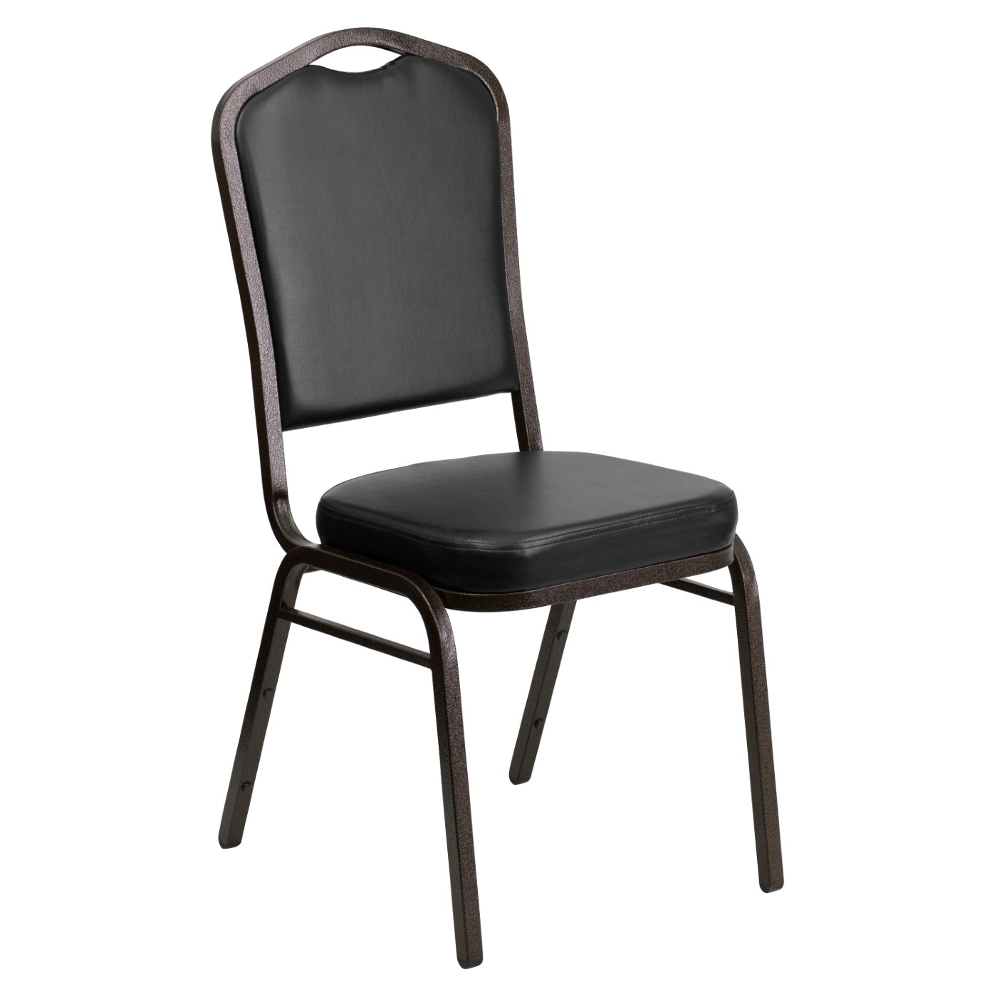 TOUGH ENOUGH SERIES CROWN BACK STACKING BANQUET CHAIR IN BLACK VINYL - GOLD VEIN FRAME <font color=green>FREE SHIPPING!</font> TOUGH ENOUGH SERIES CROWN BACK STACKING BANQUET CHAIR IN BLACK VINYL - GOLD VEIN FRAME <font color=green>FREE SHIPPING!</font>
