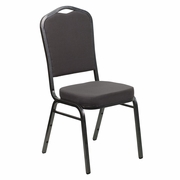 TOUGH ENOUGH SERIES CROWN BACK STACKING BANQUET CHAIR IN GRAY FABRIC - SILVER VEIN FRAME: <font color=green>FREE SHIPPING!</font>