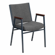 TOUGH ENOUGH SERIES HEAVY DUTY GRAY FABRIC STACK CHAIR WITH ARMS: <font color=green>FREE SHIPPING!</font>