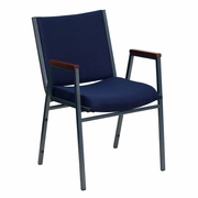 TOUGH ENOUGH SERIES HEAVY DUTY NAVY BLUE DOT FABRIC STACK CHAIR WITH ARMS <font color=green>FREE SHIPPING!</font>