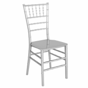 TOUGH ENOUGH SERIES SILVER RESIN STACKING CHIAVARI CHAIR: <font color=green>FREE SHIPPING!</font>