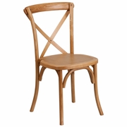 TOUGH ENOUGH SERIES STACKABLE OAK WOOD CROSS BACK CHAIR: <font color=green>FREE SHIPPING!</font>