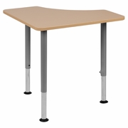 TRIANGULAR NATURAL COLLABORATIVE STUDENT DESK (ADJUSTABLE FROM 22.3" TO 34") - HOME AND CLASSROOM: <font color=green>FREE SHIPPING!</font>