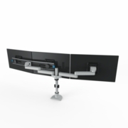 TRIPLE MONITOR STAND. VESA MOUNT HOLDS 3 MONITORS VERTICALLY OR HORIZONTALLY 