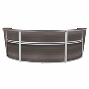 TRIPLE-UNIT RECEPTION CURVED DESK WORKSTATION 143.50W X 71D- DRIFTWOOD GREY <FONT COLOR=GREEN>-FREE SHIPPING-</FONT>