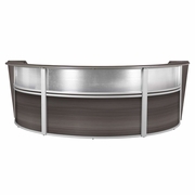 TRIPLE-UNIT RECEPTION CURVED DESK WORKSTATION 143.50W X 71D -  DRIFTWOOD GREY <FONT COLOR=GREEN>-FREE SHIPPING-</FONT>