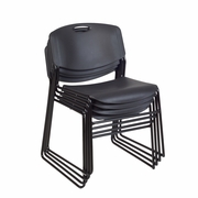ULTRA COMPACT METAL FRAME ARMLESS STACKABLE CHAIR (4 PACK)- BLACK <FONT COLOR=GREEN>-FREE SHIPPING-</FONT>