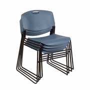ULTRA COMPACT METAL FRAME ARMLESS STACKABLE CHAIR (4 PACK)- BLUE <FONT COLOR=GREEN>-FREE SHIPPING-</FONT>