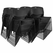 ULTRA COMPACT METAL FRAME ARMLESS STACKABLE CHAIR (50 PACK)- BLACK <FONT COLOR=GREEN>-FREE SHIPPING-</FONT>