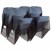 ULTRA COMPACT METAL FRAME ARMLESS STACKABLE CHAIR (50 PACK)- BLUE <FONT COLOR=GREEN>-FREE SHIPPING-</FONT>