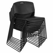 ULTRA COMPACT METAL FRAME ARMLESS STACKABLE CHAIR (8 PACK)- BLACK <FONT COLOR=GREEN>-FREE SHIPPING-</FONT>