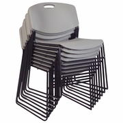 ULTRA COMPACT METAL FRAME ARMLESS STACKABLE CHAIR (8 PACK)- GREY <FONT COLOR=GREEN>-FREE SHIPPING-</FONT>