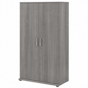 UNIVERSAL TALL CLOTHING STORAGE CABINET WITH DOORS AND SHELVES: PLATINUM GRAY <FONT COLOR=GREEN>-FREE SHIPPING-</FONT>