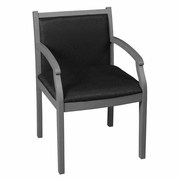 UPHOLSTERED GUEST SIDE ACCENT ARMCHAIR- GREY/ BLACK <FONT COLOR=GREEN>-FREE SHIPPING-</FONT>