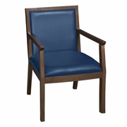 Viceroy WallGuard Guest & Reception Waiting Room Wood Side Chair - Neo Walnut / Navy Blue Vinyl<br><FONT COLOR=GREEN>-FREE SHIPPING-</FONT>