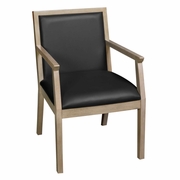 Viceroy WallGuard Guest & Reception Waiting Room Wood Side Chair - Noble Oak / Black Vinyl<br><FONT COLOR=GREEN>-FREE SHIPPING-</FONT>