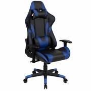 X20 GAMING CHAIR RACING OFFICE ERGONOMIC COMPUTER PC ADJUSTABLE SWIVEL CHAIR WITH RECLINING BACK IN BLUE LEATHERSOFT: <font color=green>FREE SHIPPING!</font>
