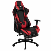 X30 GAMING CHAIR RACING OFFICE ERGONOMIC COMPUTER CHAIR WITH FULLY RECLINING BACK AND SLIDE-OUT FOOTREST IN RED LEATHERSOFT: <font color=green>FREE SHIPPING!</font>