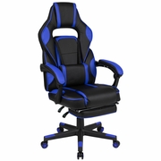 X40 GAMING CHAIR RACING ERGONOMIC COMPUTER CHAIR WITH FULLY RECLINING BACK/ARMS, SLIDE-OUT FOOTREST, MASSAGING LUMBAR - BLACK/BLUE: <font color=green>FREE SHIPPING!</font>