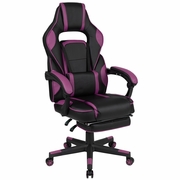 X40 GAMING CHAIR RACING ERGONOMIC COMPUTER CHAIR WITH FULLY RECLINING BACK/ARMS, SLIDE-OUT FOOTREST, MASSAGING LUMBAR - BLACK/PURPLE: <font color=green>FREE SHIPPING!</font>