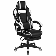 X40 GAMING CHAIR RACING ERGONOMIC COMPUTER CHAIR WITH FULLY RECLINING BACK/ARMS, SLIDE-OUT FOOTREST, MASSAGING LUMBAR - WHITE: <font color=green>FREE SHIPPING!</font>