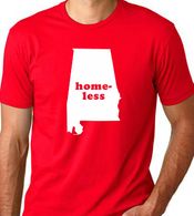 Alabama Homeless T-shirt Home Parody Red T-shirts