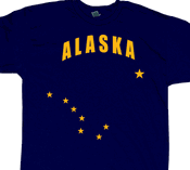 Alaska State Flag Cotton T-shirt - Navy with custom t-shirt printing